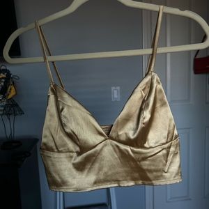 gold crop top